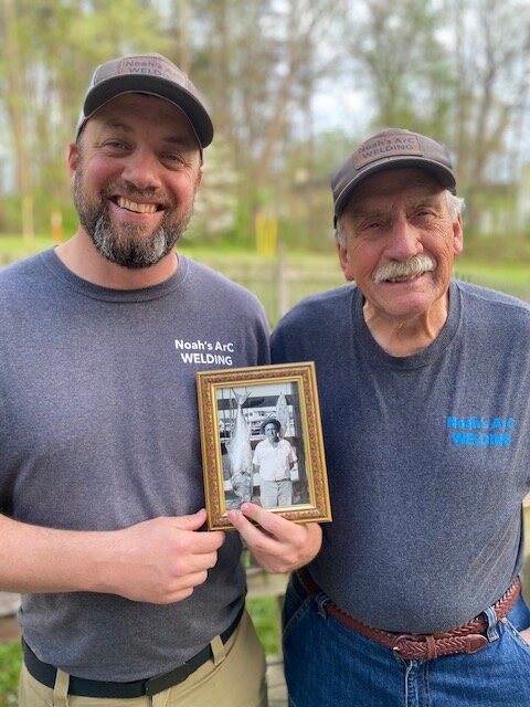 Noah Somers and family — three generations of metal workers